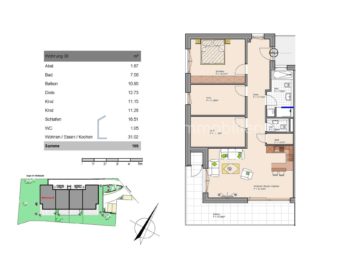 Zeit zu zweit! Ihre Neubau-ETW 4 ZKB, Terrasse + großer Balkon können Sie noch selbst mit planen!, 90607 Rückersdorf, Terrassenwohnung